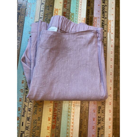 J.Jill XS Light Pink LINEN Blend Stretch Button Detail Slim Pants Boho Career - Picture 7 of 13